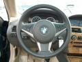 Cream Beige 2005 BMW 6 Series 645i Coupe Steering Wheel