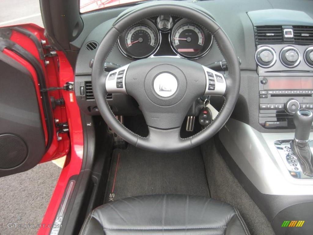 Black Interior 2009 Saturn Sky Red Line Roadster Photo #47809691