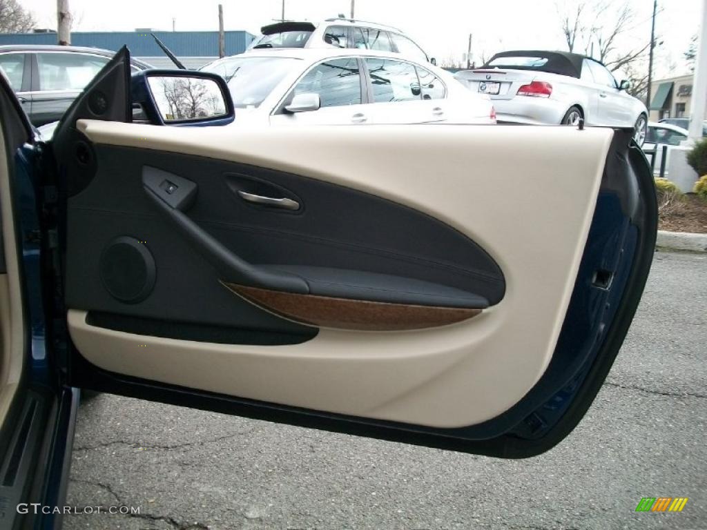 2005 BMW 6 Series 645i Coupe Cream Beige Door Panel Photo #47809784