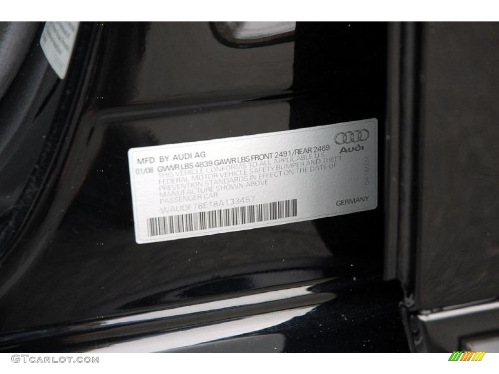 2008 A4 2.0T Special Edition quattro Sedan - Brilliant Black / Black photo #35