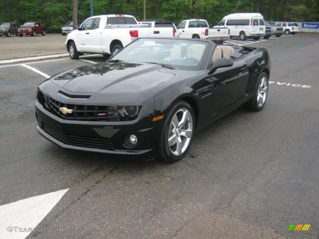 2011 Camaro SS/RS Convertible - Black / Beige photo #2