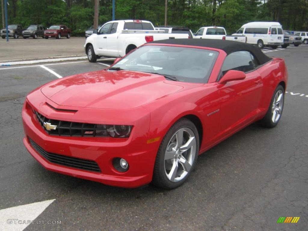 2011 Camaro SS/RS Convertible - Victory Red / Black photo #2