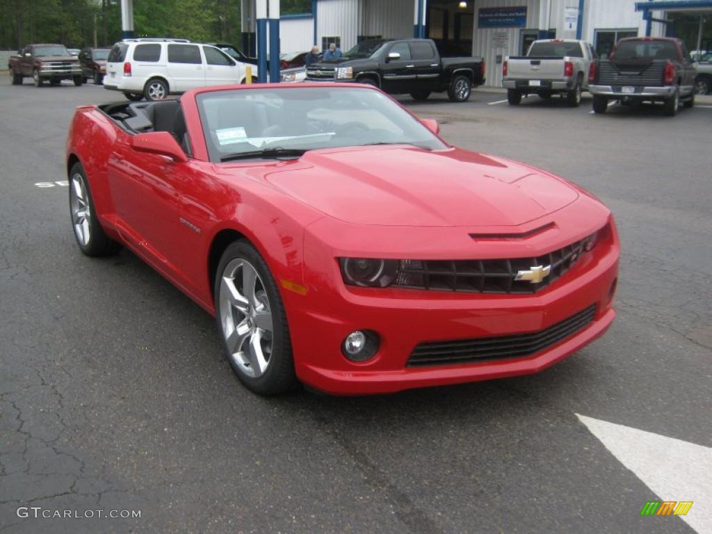 2011 Camaro SS/RS Convertible - Victory Red / Black photo #8