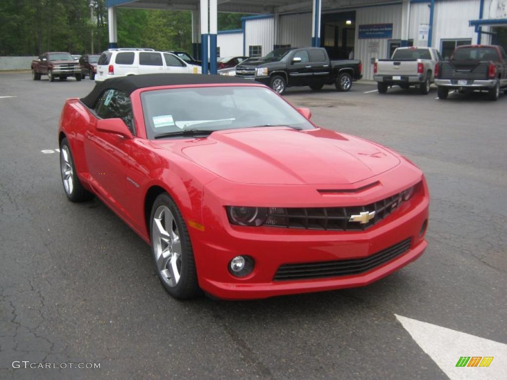2011 Camaro SS/RS Convertible - Victory Red / Black photo #9