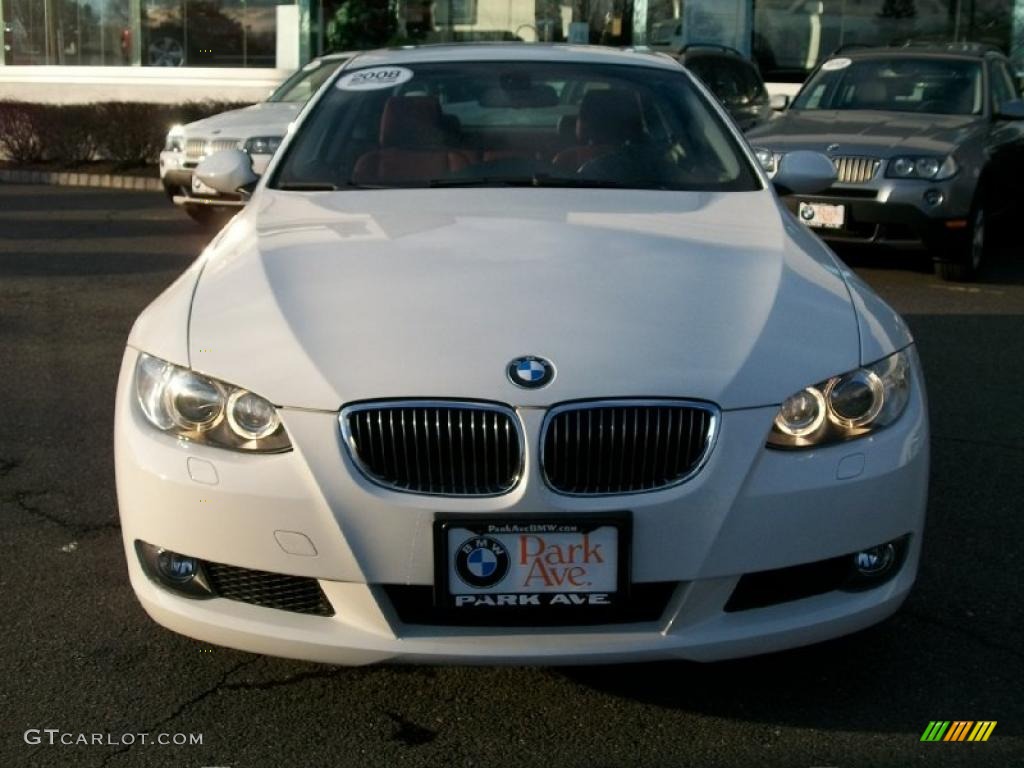2008 3 Series 328xi Coupe - Alpine White / Coral Red/Black photo #2