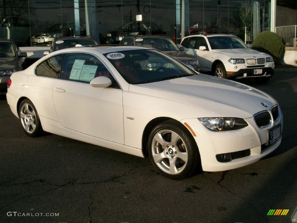 2008 3 Series 328xi Coupe - Alpine White / Coral Red/Black photo #3