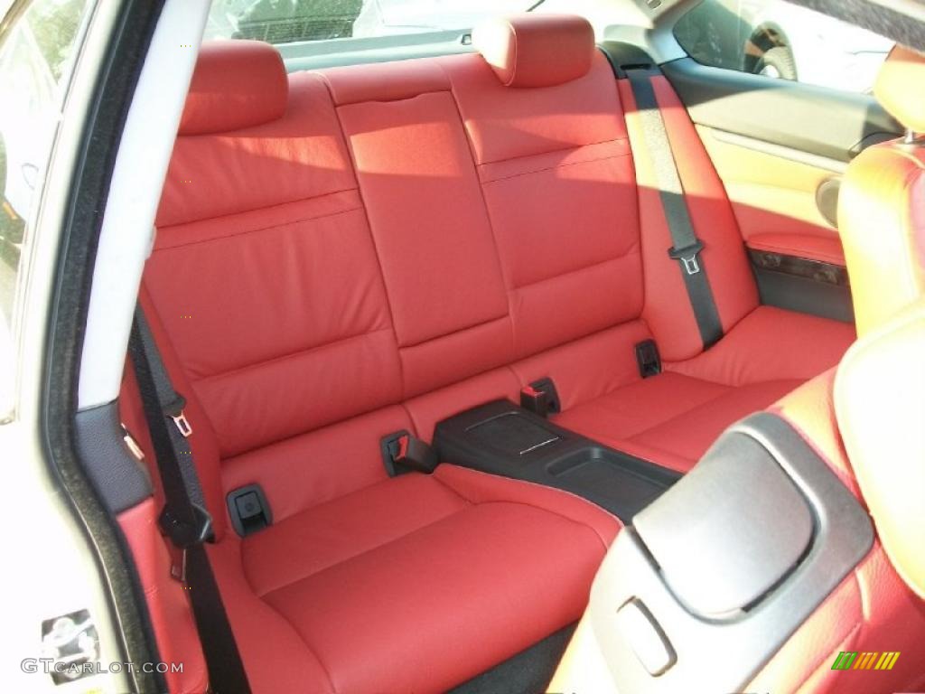 2008 3 Series 328xi Coupe - Alpine White / Coral Red/Black photo #25