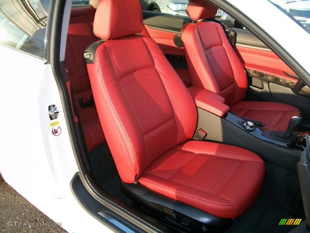 2008 3 Series 328xi Coupe - Alpine White / Coral Red/Black photo #29