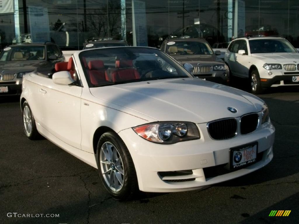 2011 1 Series 128i Convertible - Alpine White / Coral Red photo #3