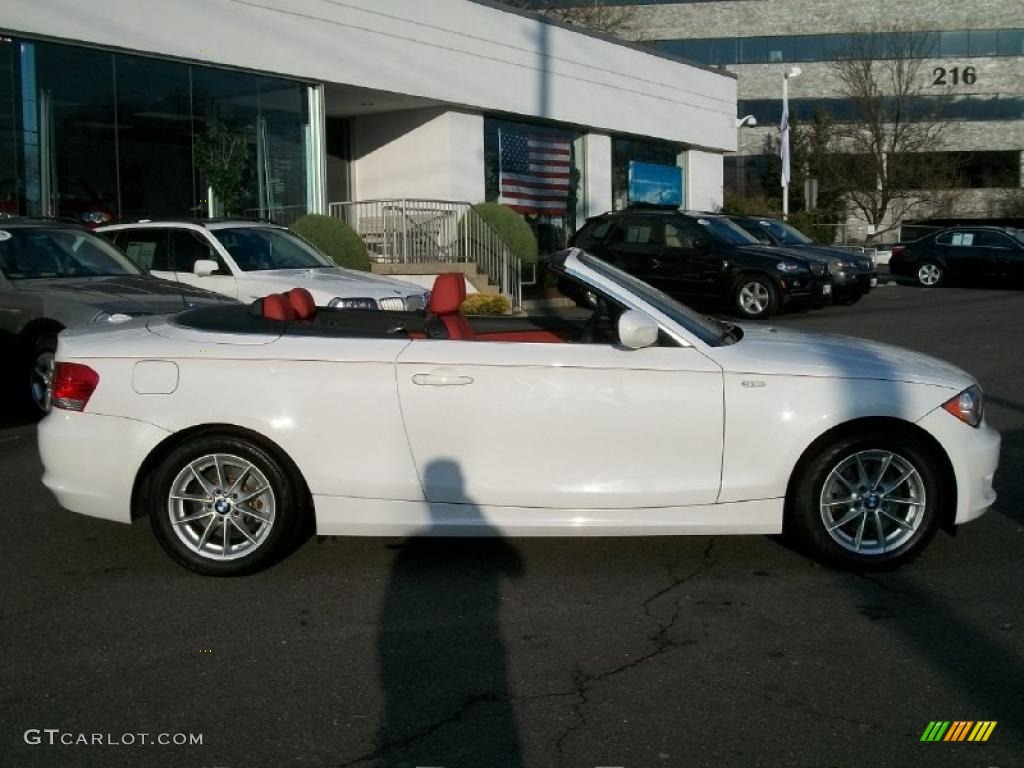 2011 1 Series 128i Convertible - Alpine White / Coral Red photo #4