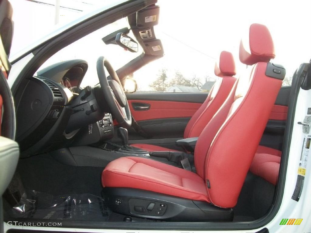 2011 1 Series 128i Convertible - Alpine White / Coral Red photo #12
