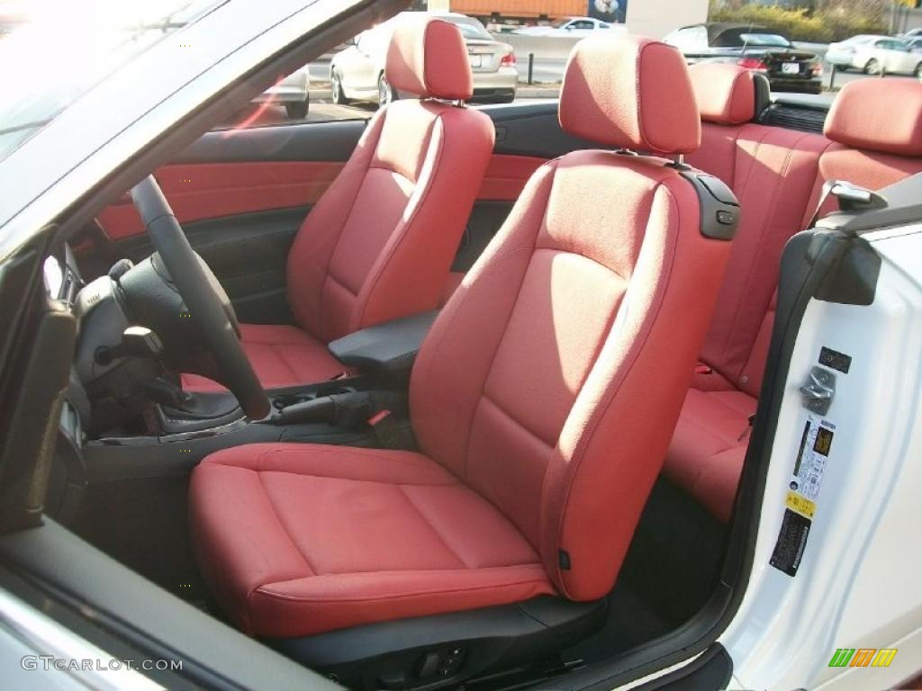 2011 1 Series 128i Convertible - Alpine White / Coral Red photo #13