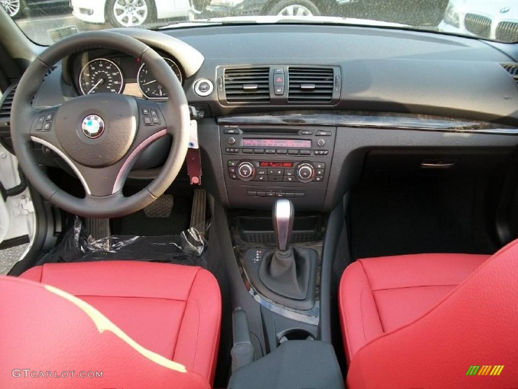 2011 1 Series 128i Convertible - Alpine White / Coral Red photo #14