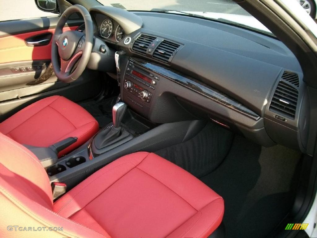 2011 1 Series 128i Convertible - Alpine White / Coral Red photo #25