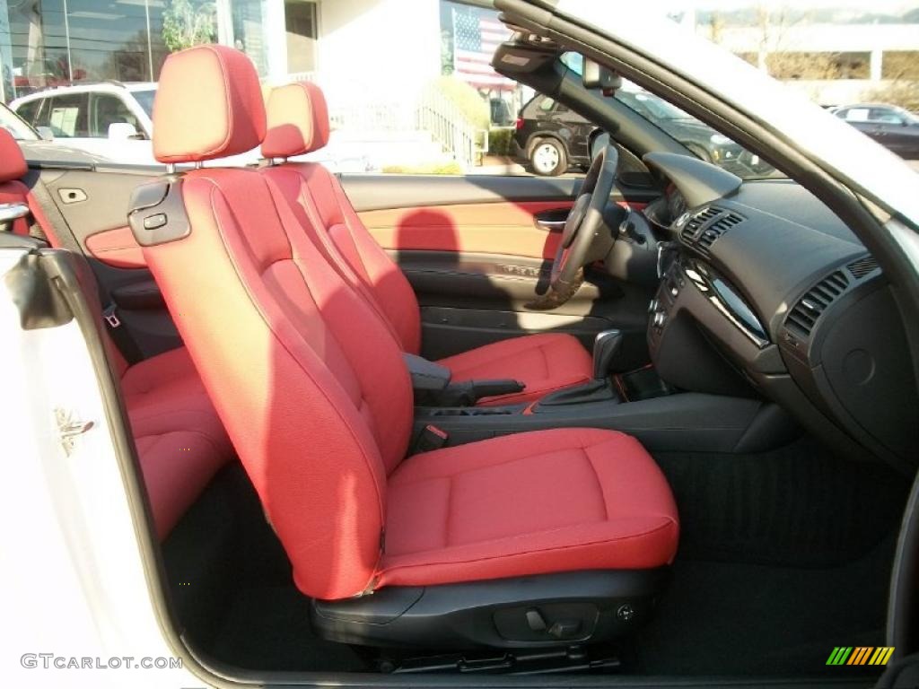 2011 1 Series 128i Convertible - Alpine White / Coral Red photo #27