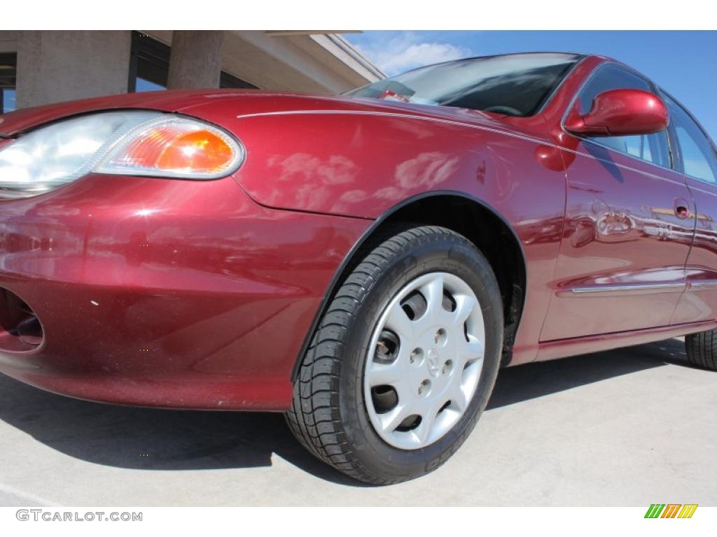 2000 Elantra GLS Sedan - Wind Rose Red / Gray photo #19
