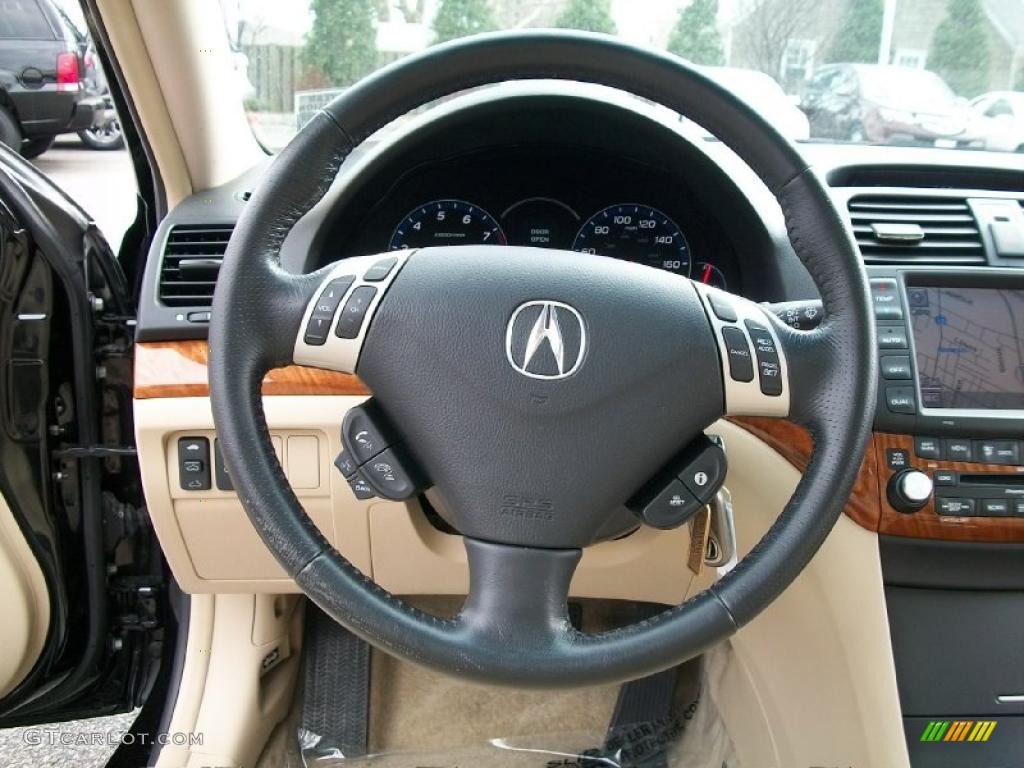2008 Acura TSX Sedan Parchment Steering Wheel Photo #47815853