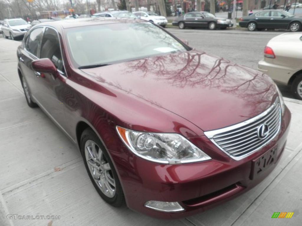 2008 LS 460 L - Noble Spinel Red Mica / Cashmere photo #3