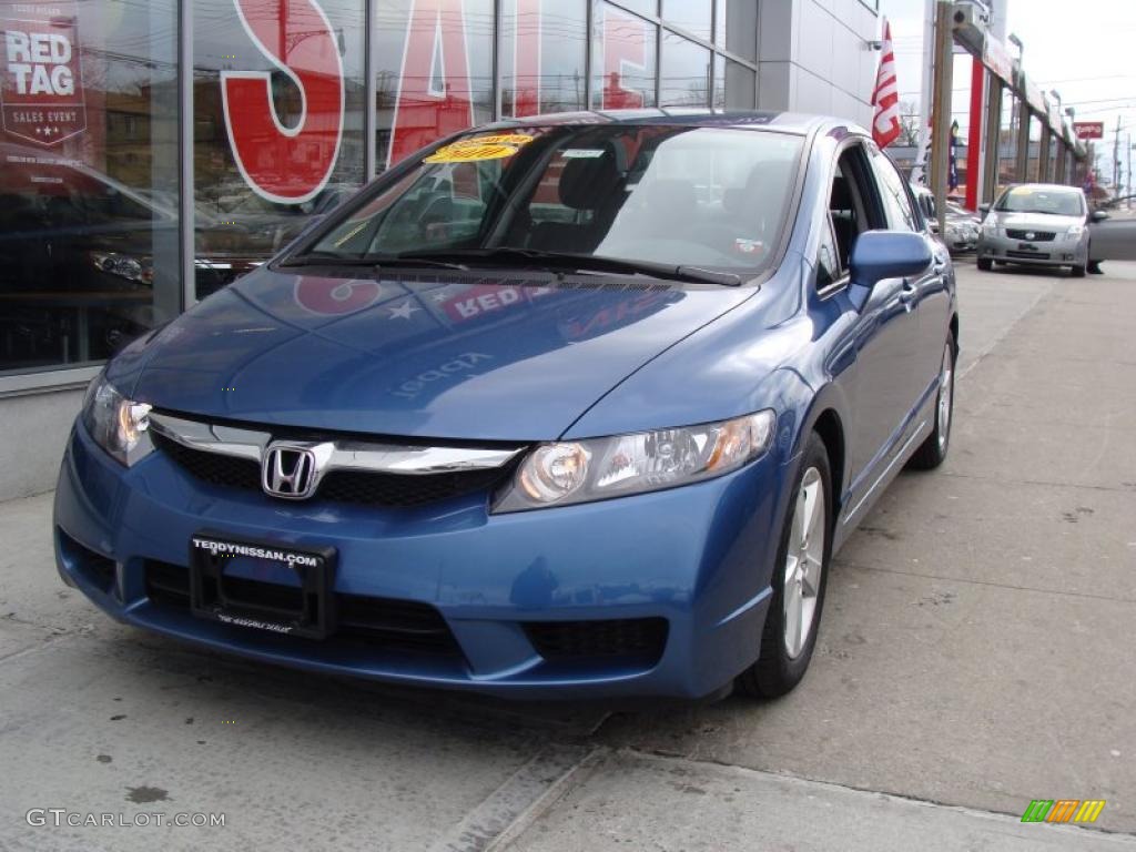 2010 Civic LX-S Sedan - Atomic Blue Metallic / Black photo #4