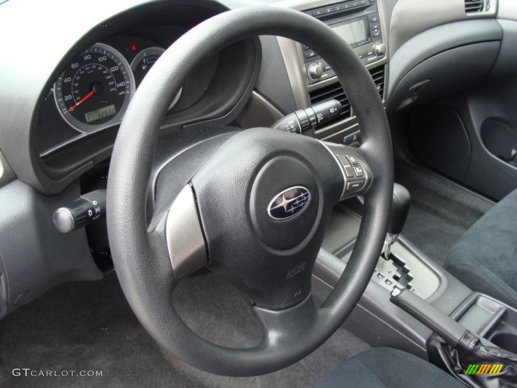 2008 Subaru Impreza 2.5i Wagon Carbon Black Steering Wheel Photo #47819936