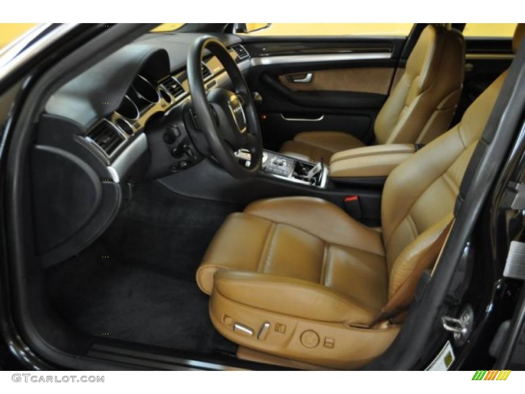 Amaretto/Black Valcona Leather Interior 2009 Audi S8 5.2 quattro Photo #47820851