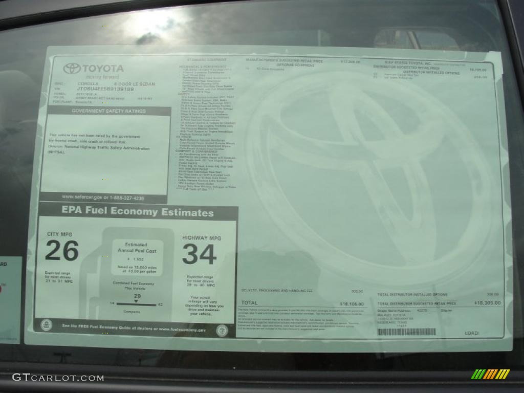 2011 Corolla LE - Sandy Beach Metallic / Bisque photo #35