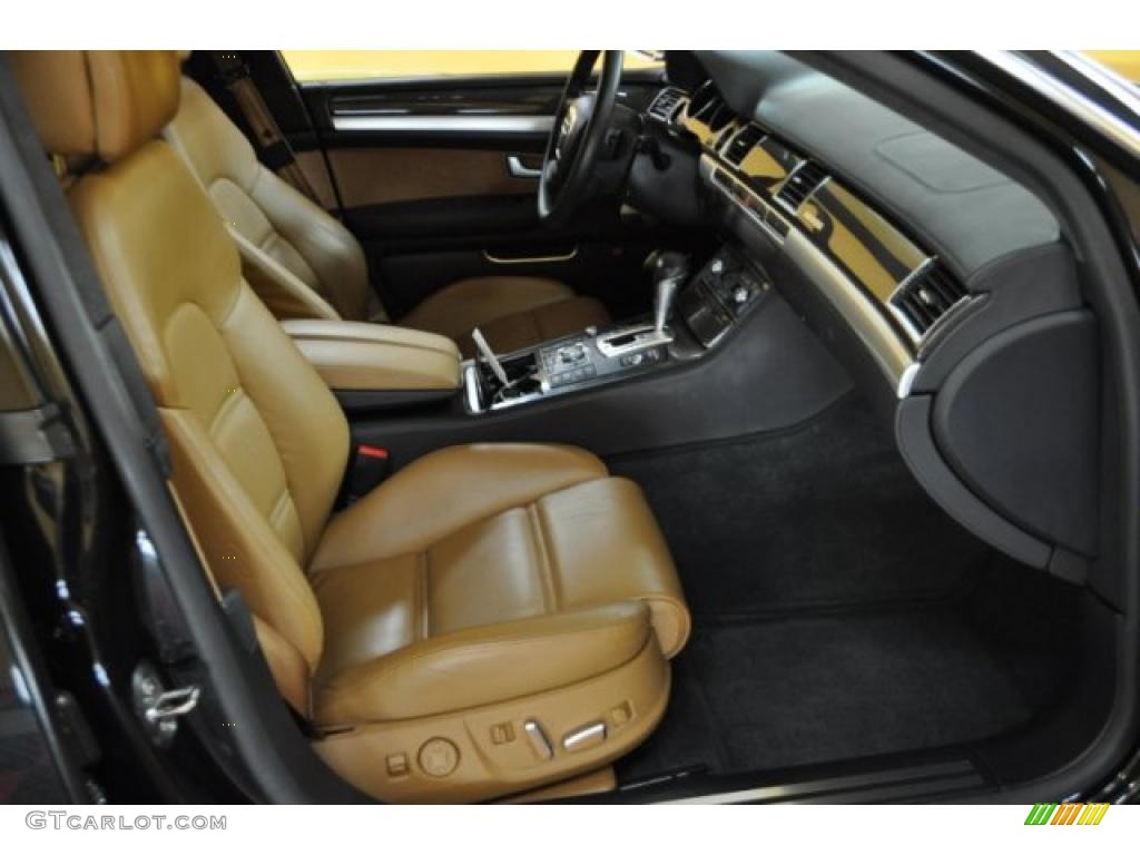 Amaretto/Black Valcona Leather Interior 2009 Audi S8 5.2 quattro Photo #47820896