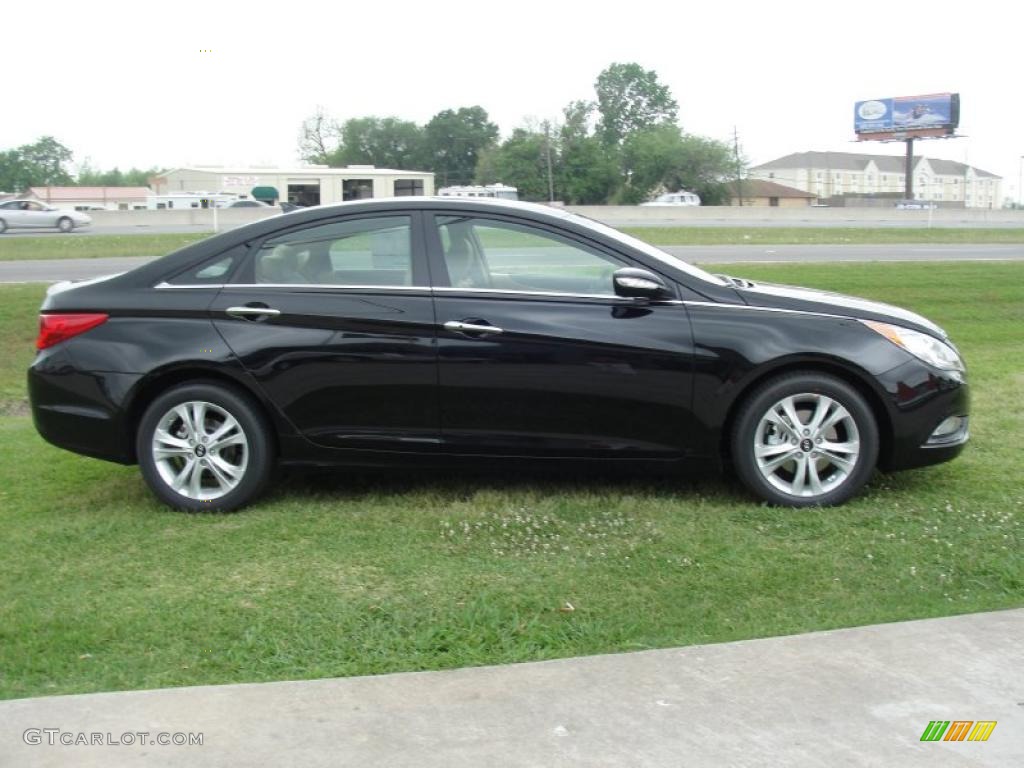 2011 Sonata Limited - Midnight Black / Camel photo #2