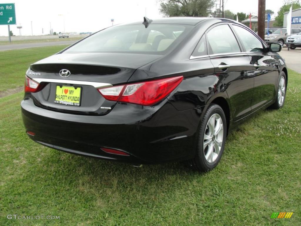 2011 Sonata Limited - Midnight Black / Camel photo #3
