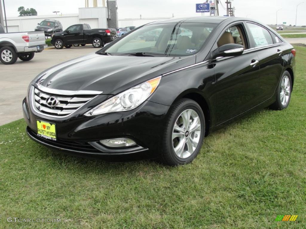 2011 Sonata Limited - Midnight Black / Camel photo #7