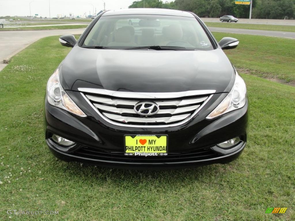 2011 Sonata Limited - Midnight Black / Camel photo #8