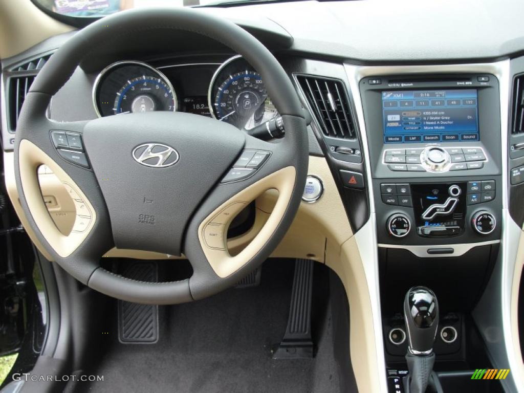 2011 Sonata Limited - Midnight Black / Camel photo #28