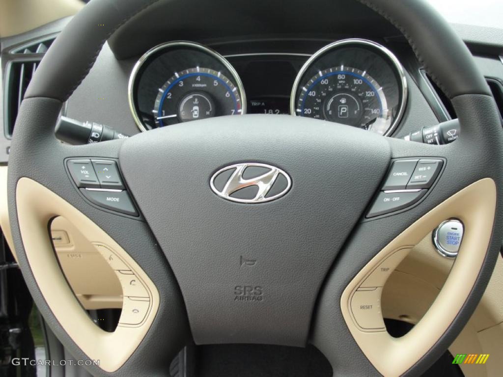 2011 Sonata Limited - Midnight Black / Camel photo #36