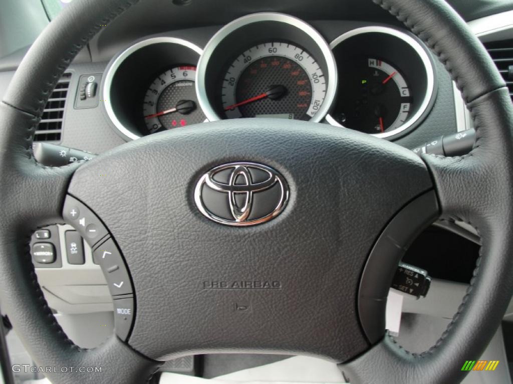 2011 Toyota Tacoma SR5 PreRunner Double Cab Graphite Gray Steering Wheel Photo #47823251