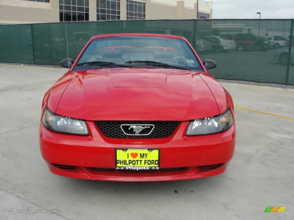 2003 Mustang V6 Convertible - Torch Red / Dark Charcoal photo #8