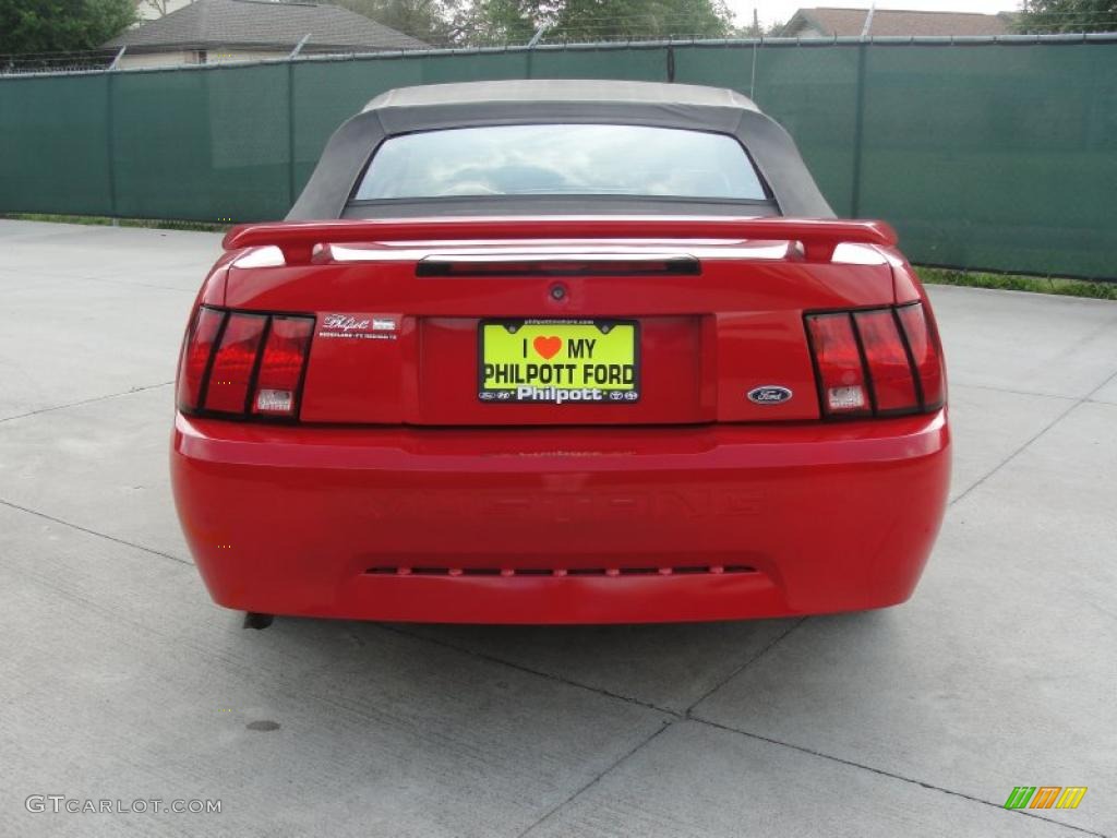 2003 Mustang V6 Convertible - Torch Red / Dark Charcoal photo #54