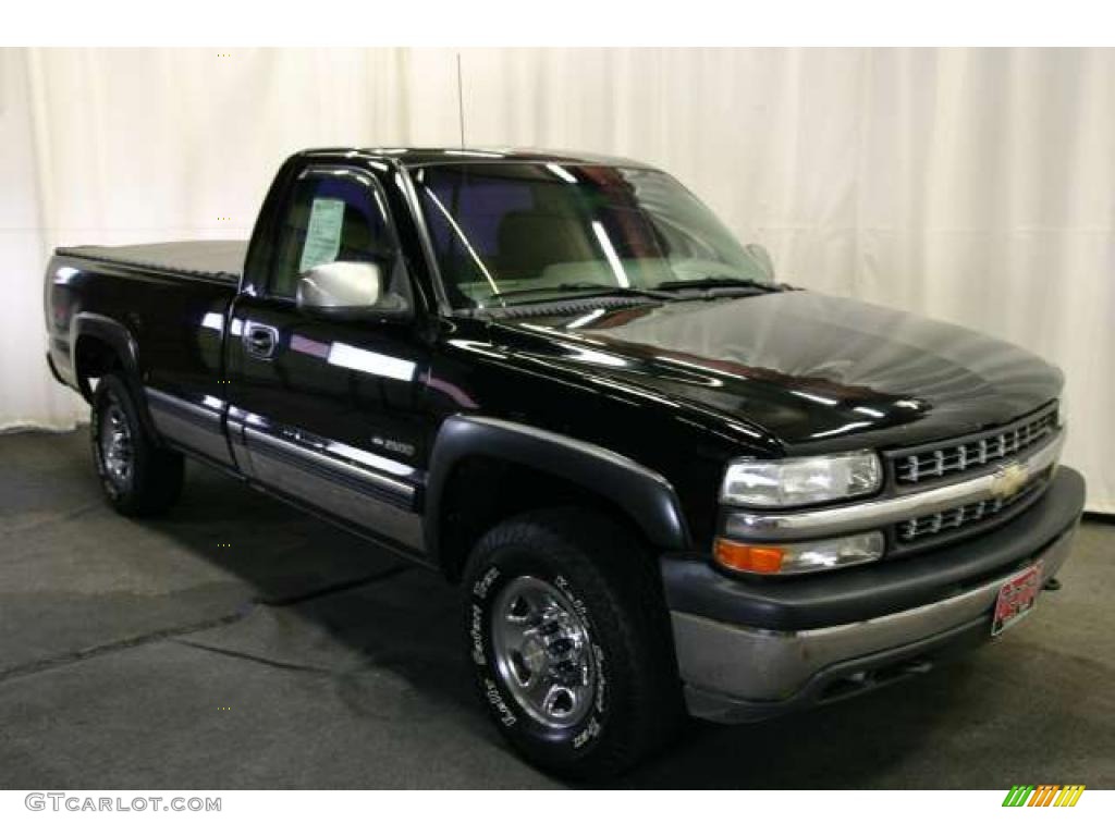 2000 Silverado 2500 LS Regular Cab 4x4 - Onyx Black / Medium Gray photo #1