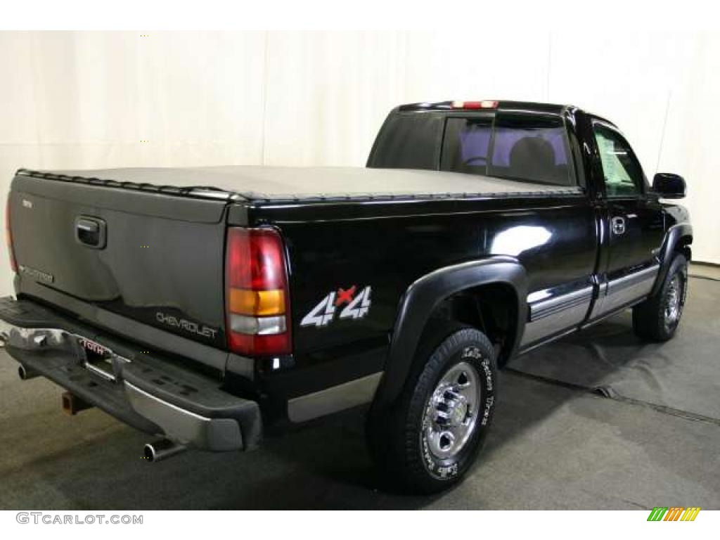 2000 Silverado 2500 LS Regular Cab 4x4 - Onyx Black / Medium Gray photo #3