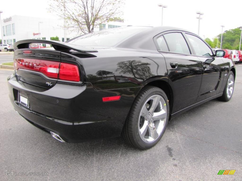 2011 Charger R/T Plus - Brilliant Black Crystal Pearl / Black/Radar Red photo #3