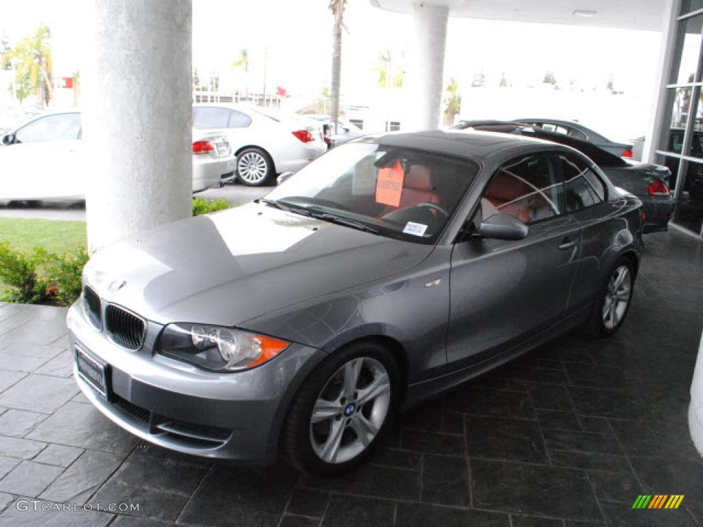 2009 1 Series 128i Coupe - Space Grey Metallic / Coral Red Boston Leather photo #22