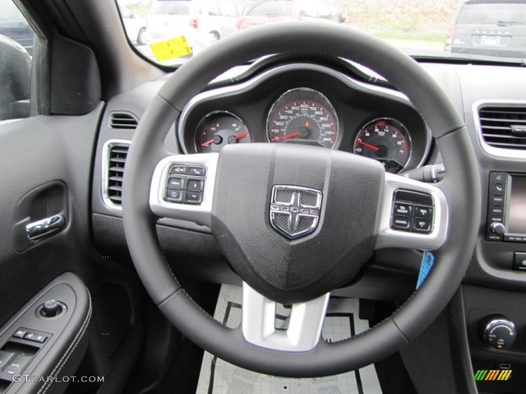 2011 Dodge Avenger Lux Black Steering Wheel Photo #47838443