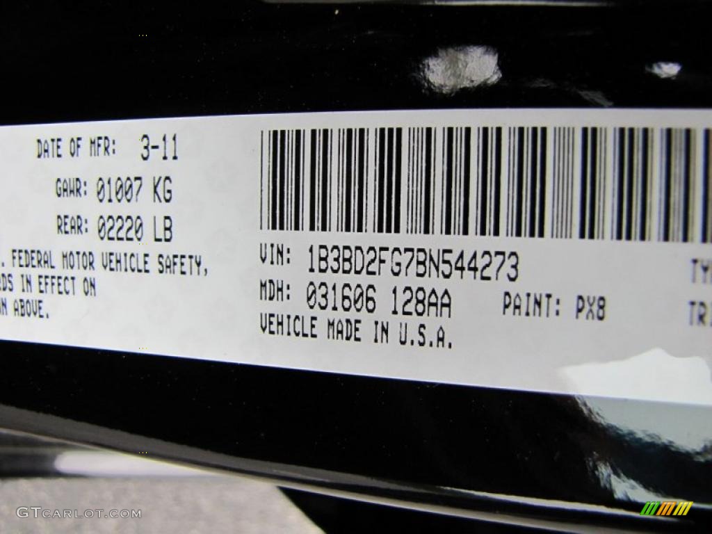2011 Avenger Color Code PX8 for Black Photo #47838506