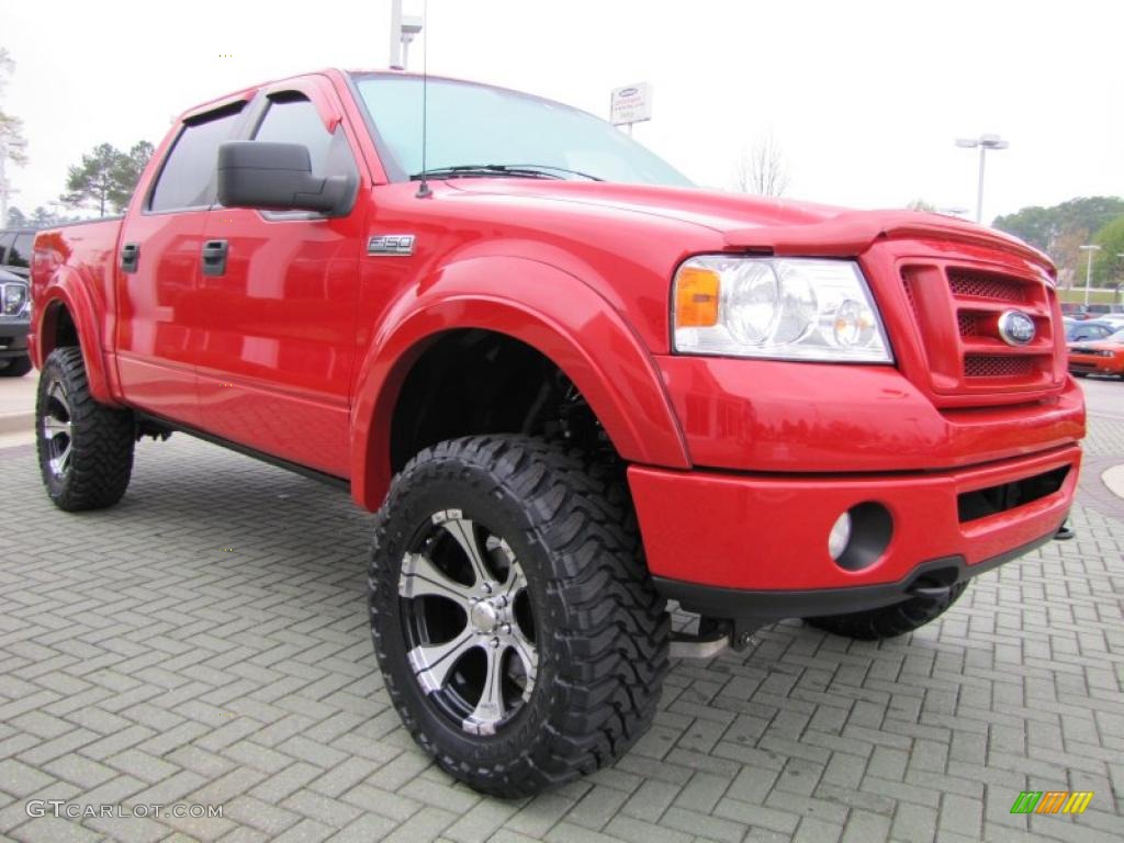 Bright Red 2008 Ford F150 FX4 SuperCrew 4x4 Exterior Photo #47841854