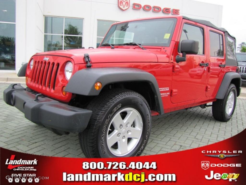 2010 Wrangler Unlimited Sport - Flame Red / Dark Slate Gray/Medium Slate Gray photo #1