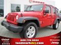 2010 Flame Red Jeep Wrangler Unlimited Sport  photo #1