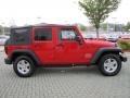 2010 Flame Red Jeep Wrangler Unlimited Sport  photo #6