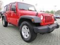 2010 Flame Red Jeep Wrangler Unlimited Sport  photo #7