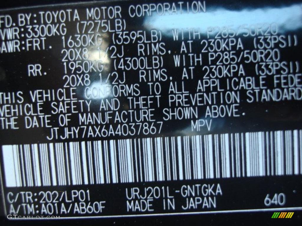 2010 LX Color Code 202 for Black Onyx Photo #47844014