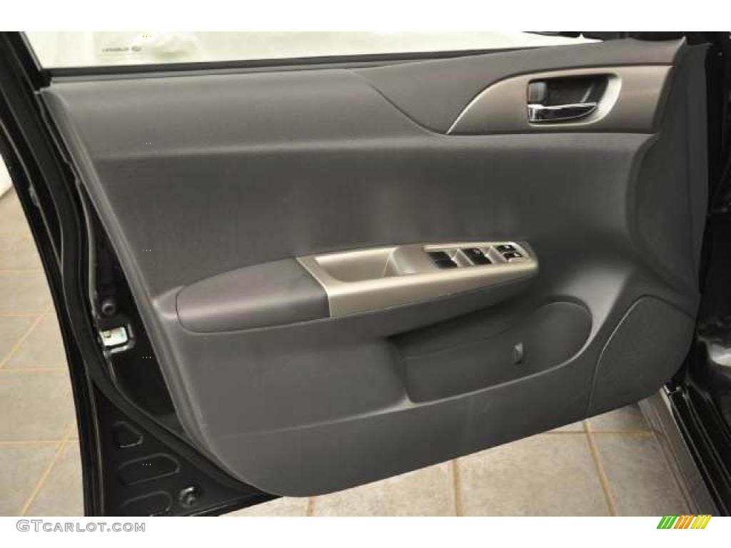 2008 Subaru Impreza WRX Sedan Carbon Black Door Panel Photo #47845121