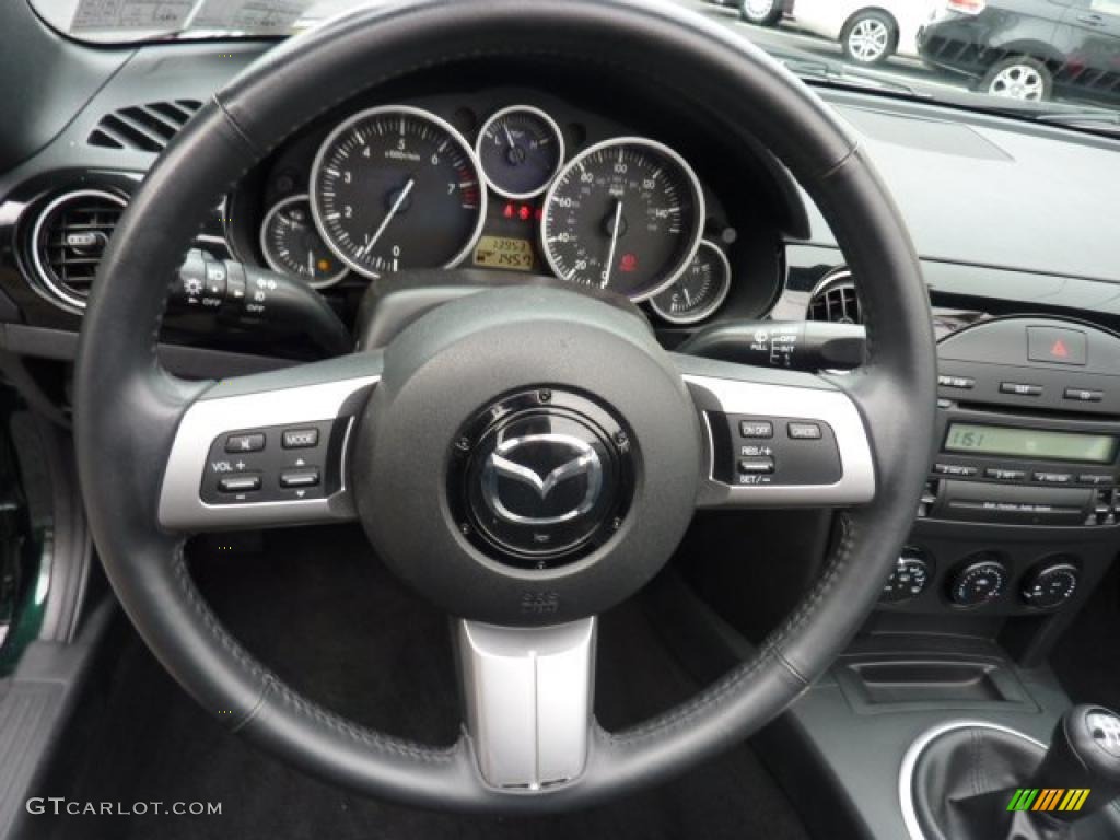 2007 Mazda MX-5 Miata Sport Roadster Black Steering Wheel Photo #47845190